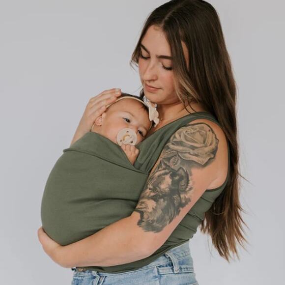 Lalabu Soothe Hands-Free Baby Pouch Shirt- Tank Top Style in Fern Green, Size XL - Picture 1 of 6